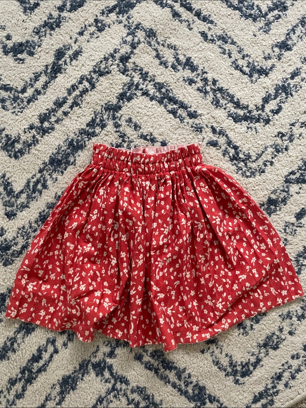 Red Floral Elastic-Waist Zara girls Skirt